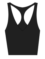 The Racer Tank - Black - Higher Ground - Center Back Pyramid - Printed - White