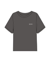 The Midweight Crop Tee - Pepper - Komo Studio - Left Chest & Back Stacked Round - Printed - Washed Bone