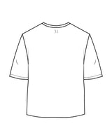 The Oversized Crop Tee - White - 31Theraphy - Left Chest & Back Center Neckline - Light Gray