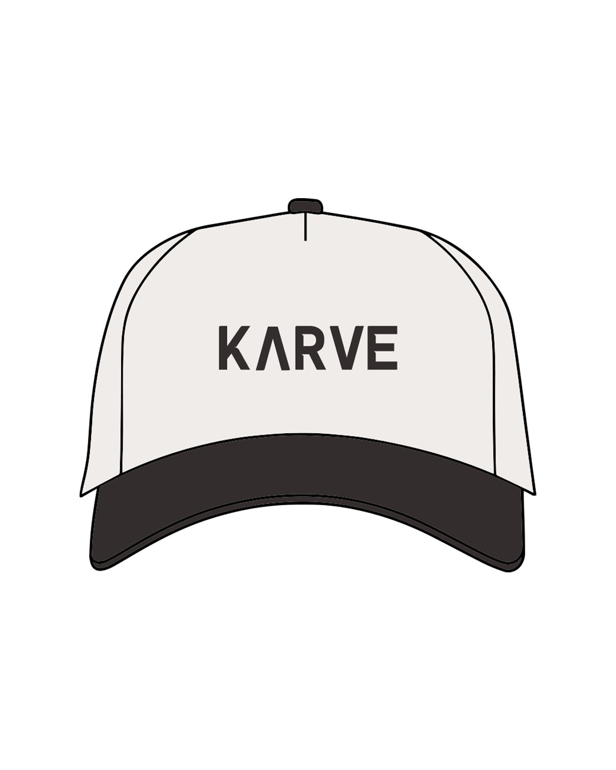 The Canvas Cap - Natural / Coal - Karve - Center Crown - Printed - Coal