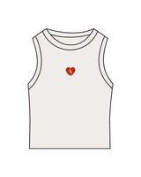 The Micro Rib Racer Crop - Natural - M4Lagree - Center Chest Logo - Printed - Full Color