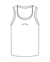 The Micro Rib Full Length Tank - White - Studio Physique - Center Chest Arc - Printed - Black