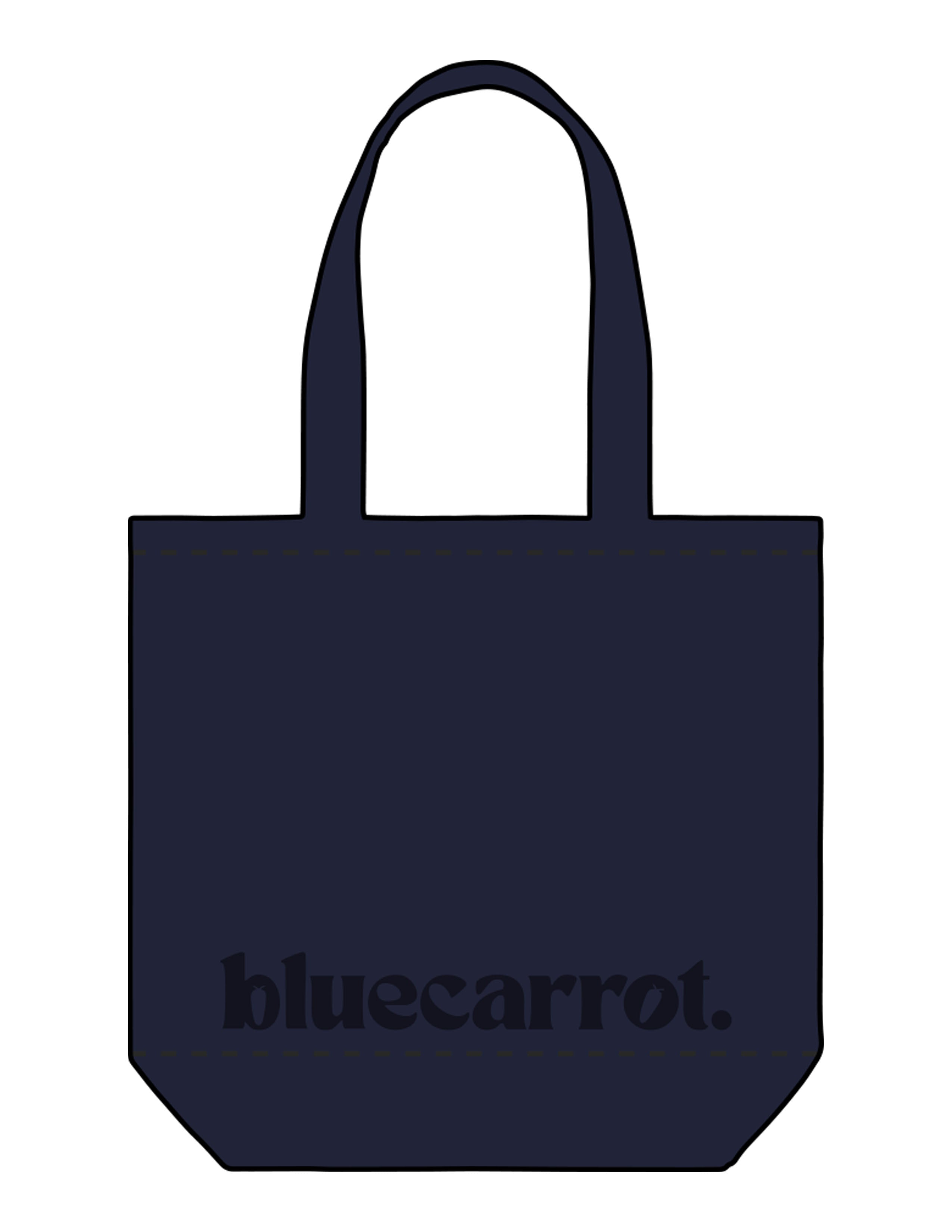 The Promo Tote Bag - Navy - BlueCarrot - Front Bottom - Printed - Tone on Tone
