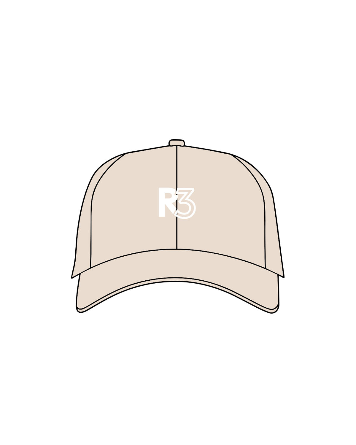 The Dad Hat - Stone - REVITY3 - Front Center R3 - White