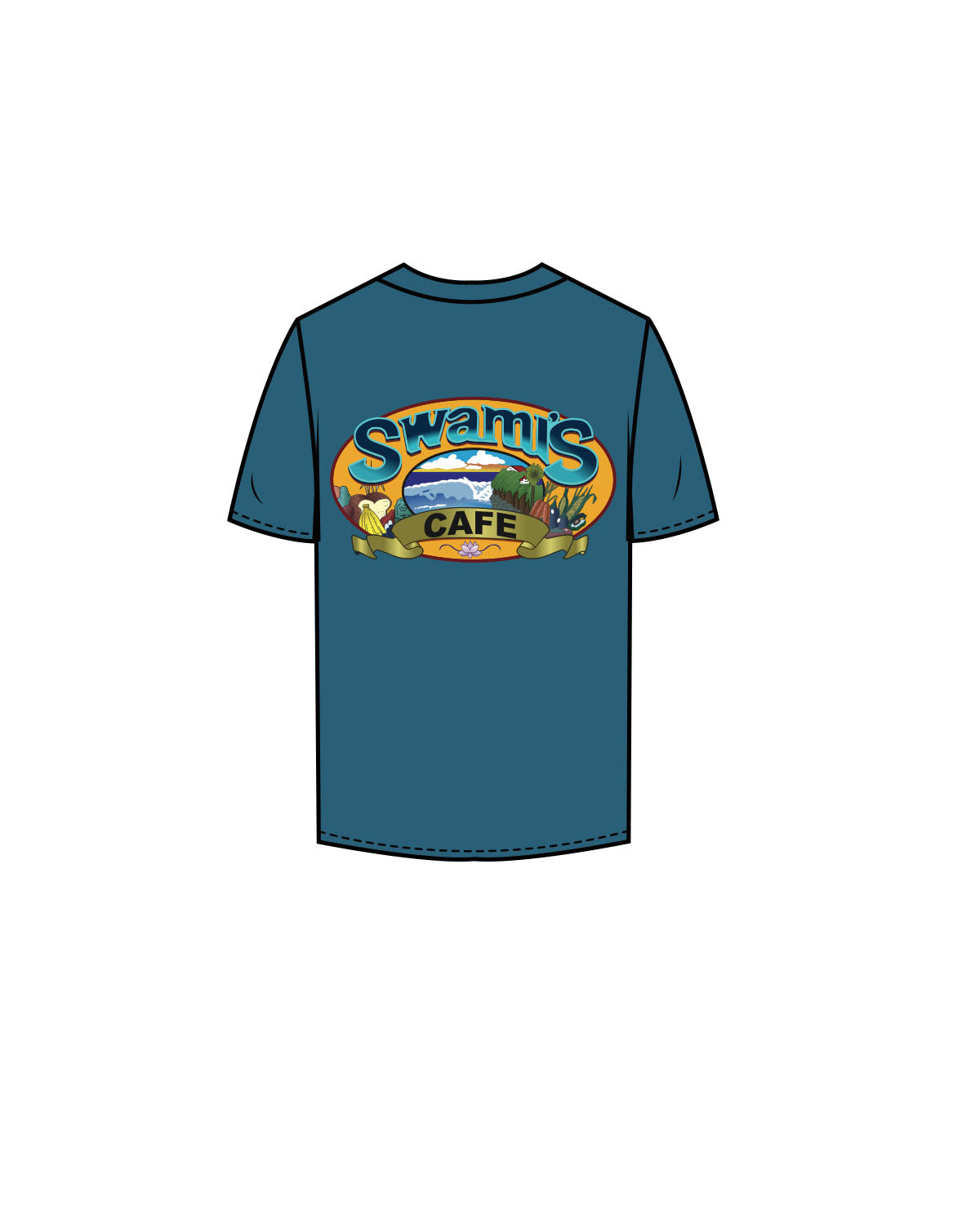 The Womens Tee - Atlantic - Swamis Core - Left Chest & Back Center - Printed - Full Color