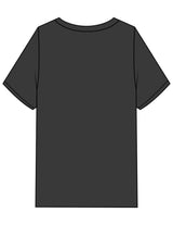 The Womens Heavyweight Tee - Washed Black - New Mom School - Center Chest Stacked - Printed - Off White