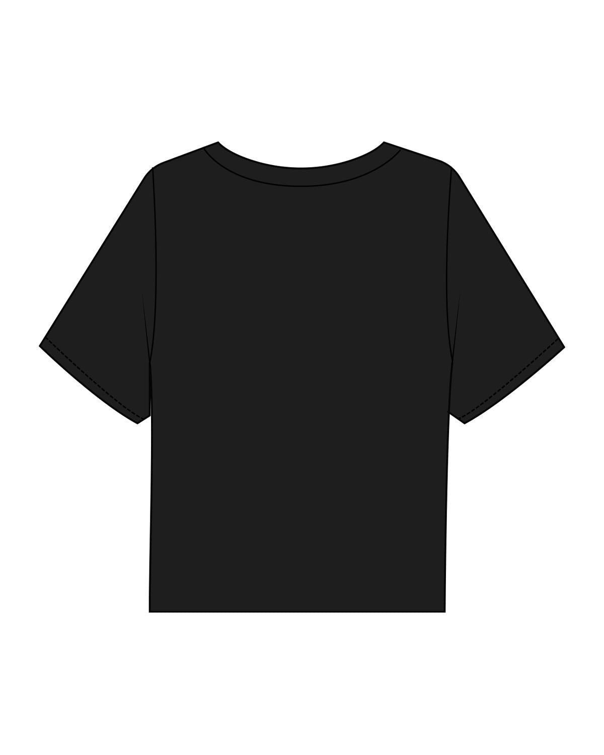 The Boxy Crop Tee - Black - HeartCore - Center Chest Stacked - Printed - Full Color