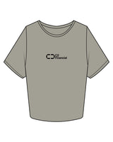 The Crop Tee - Dust - C2 Financial - Center Chest Stacked - Printed - Black