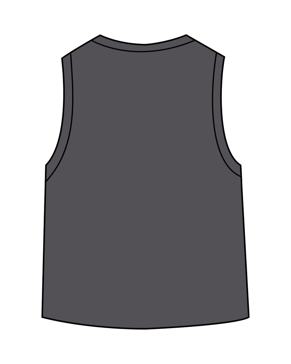 The Daily Crop Tank - Charcoal - MegaBarre - Chest Stacked "LAGREE" - Printed - Black