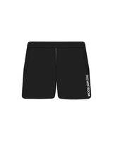 The Womens Sweat Shorts - Black - The Hot Room - Right Leg - Printed - White