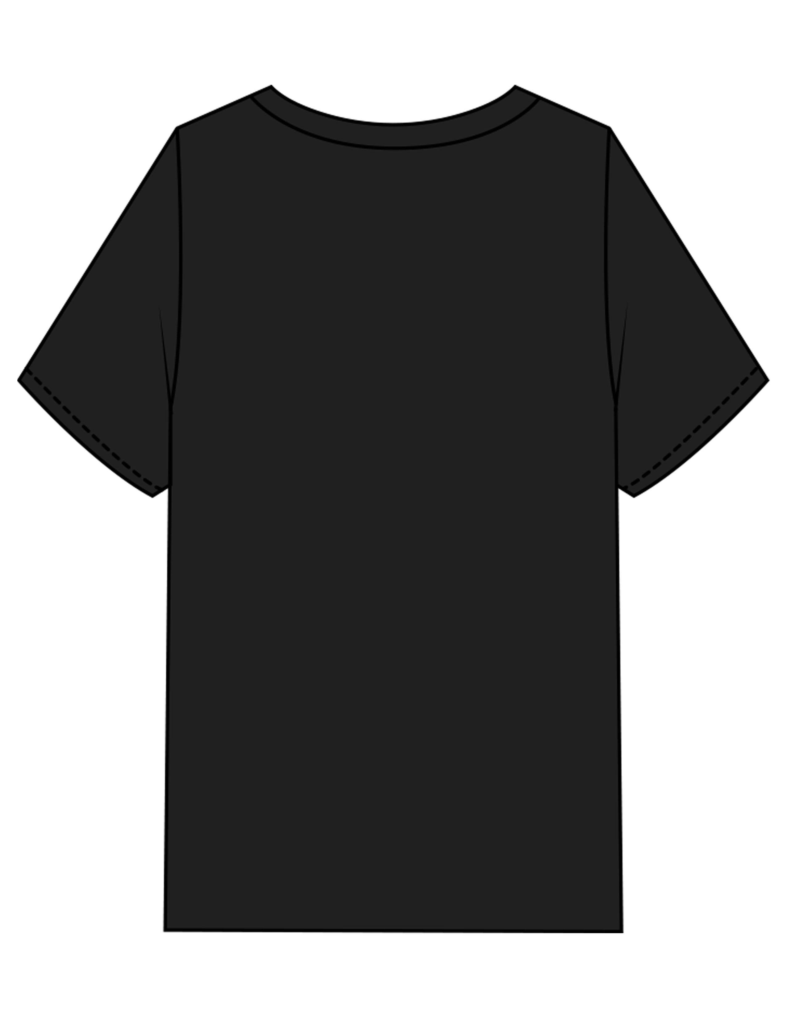 The Mens Heavyweight Tee - Black - 1800-SF - Center Chest - Printed - White