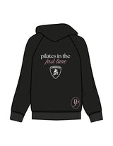 The Womens Hoodie - Black - Platinum Pilates - Center Chest Stacked & Full Back - Printed - Full Color