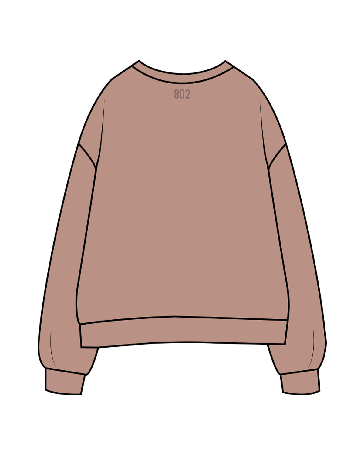 The Womens Crewneck - Clay - HIIT Performance - Center Chest & Back Neckline - Printed - Tone on Tone