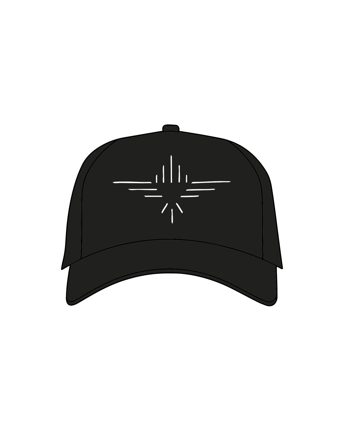 The Foam Trucker - Black - FadeFarm - Center Crown Symbol - Printed - Natural