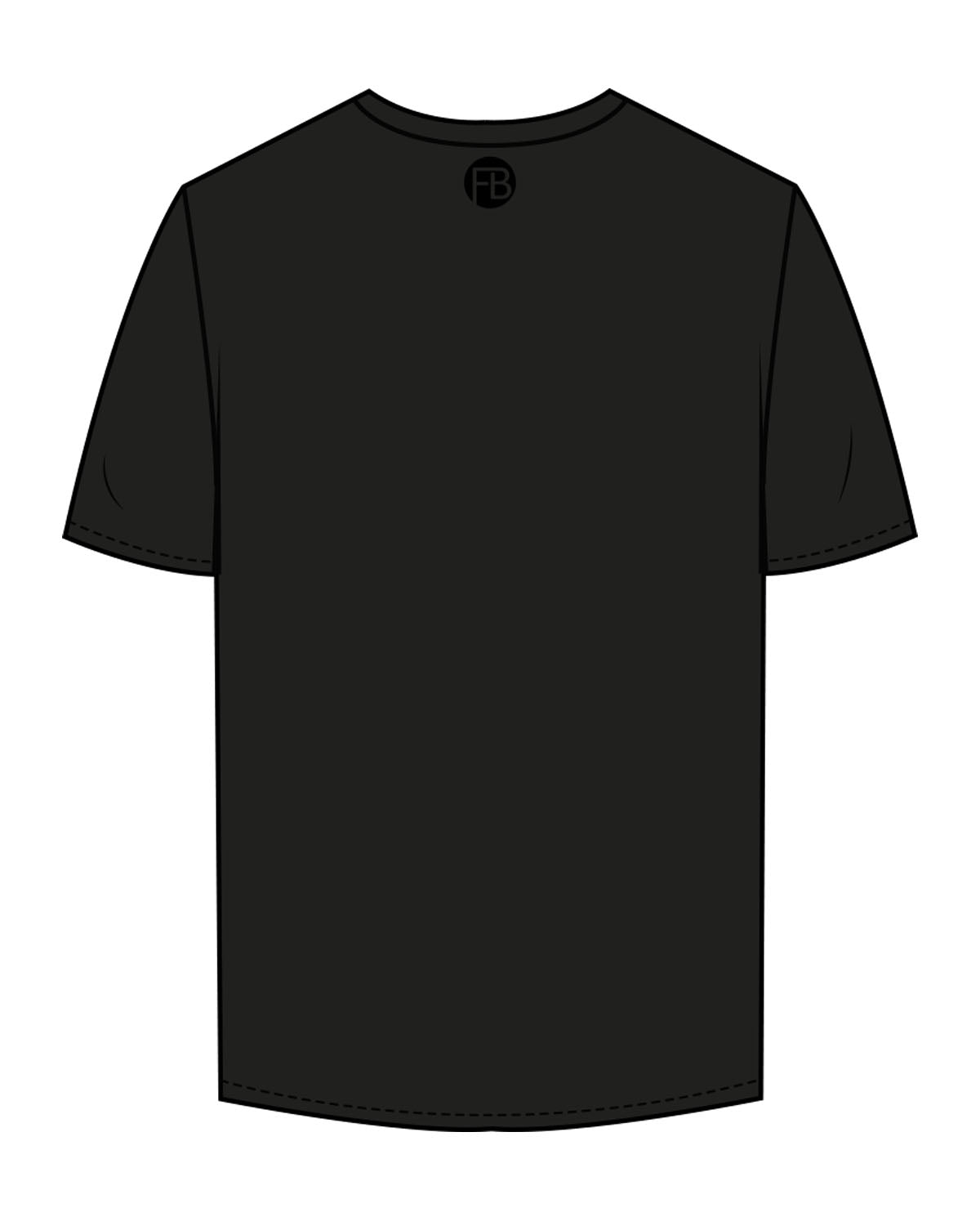 The Mens Tee - Black - Krista - Center Chest Stacked & Back Neckline - Tone on Tone