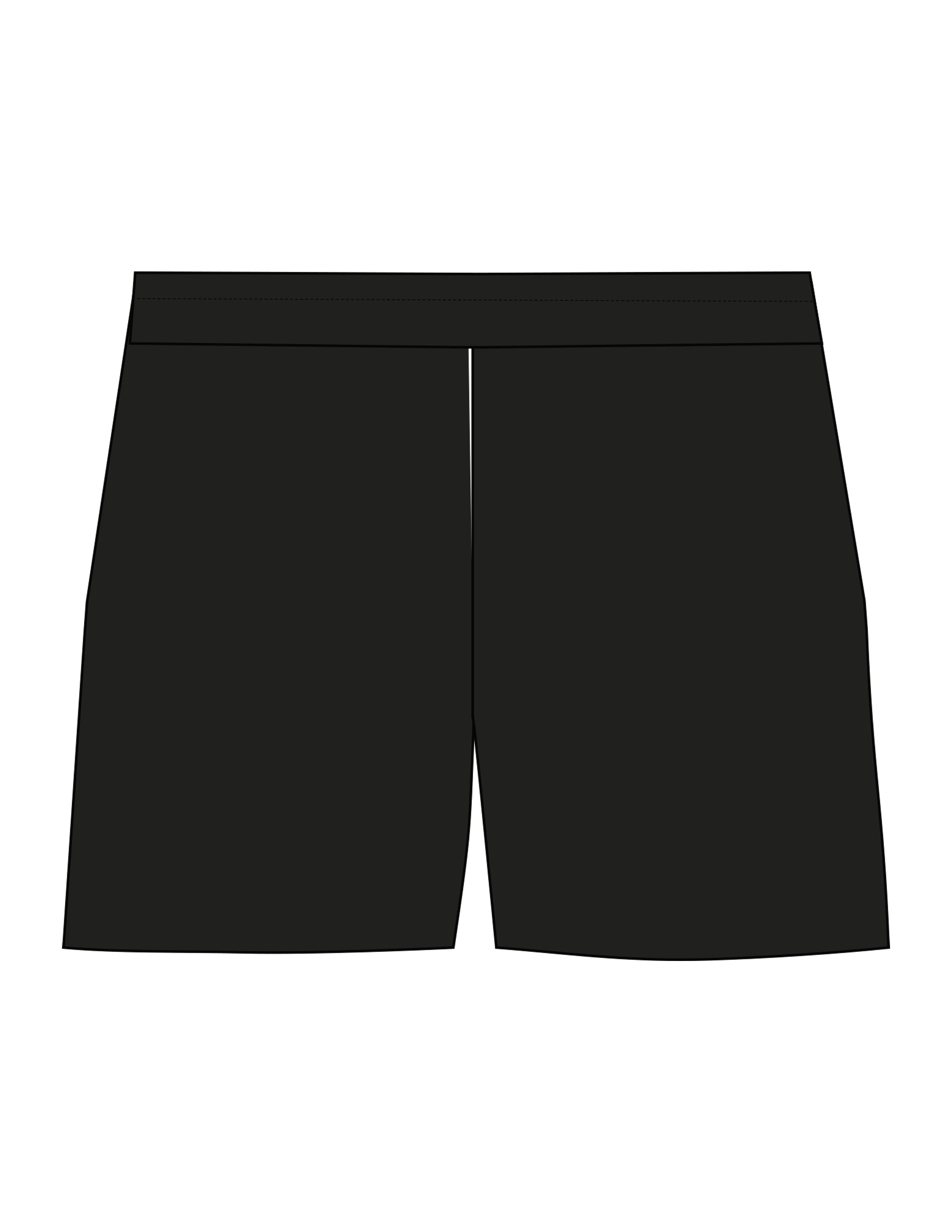 The Womens Jogger Shorts - Black - Mantra - Left Leg Round - Printed - White