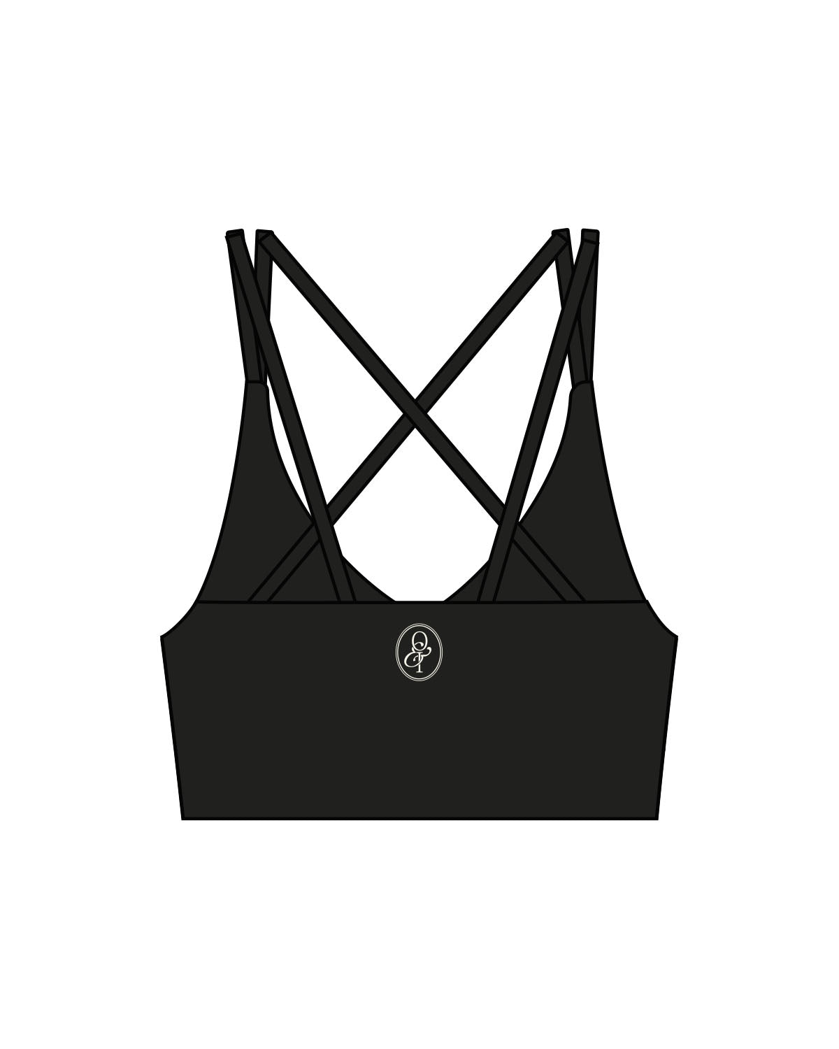 The Strappy Bra - Black - Onyx & Ivory - Left Chest & Center Back - Printed - Off White