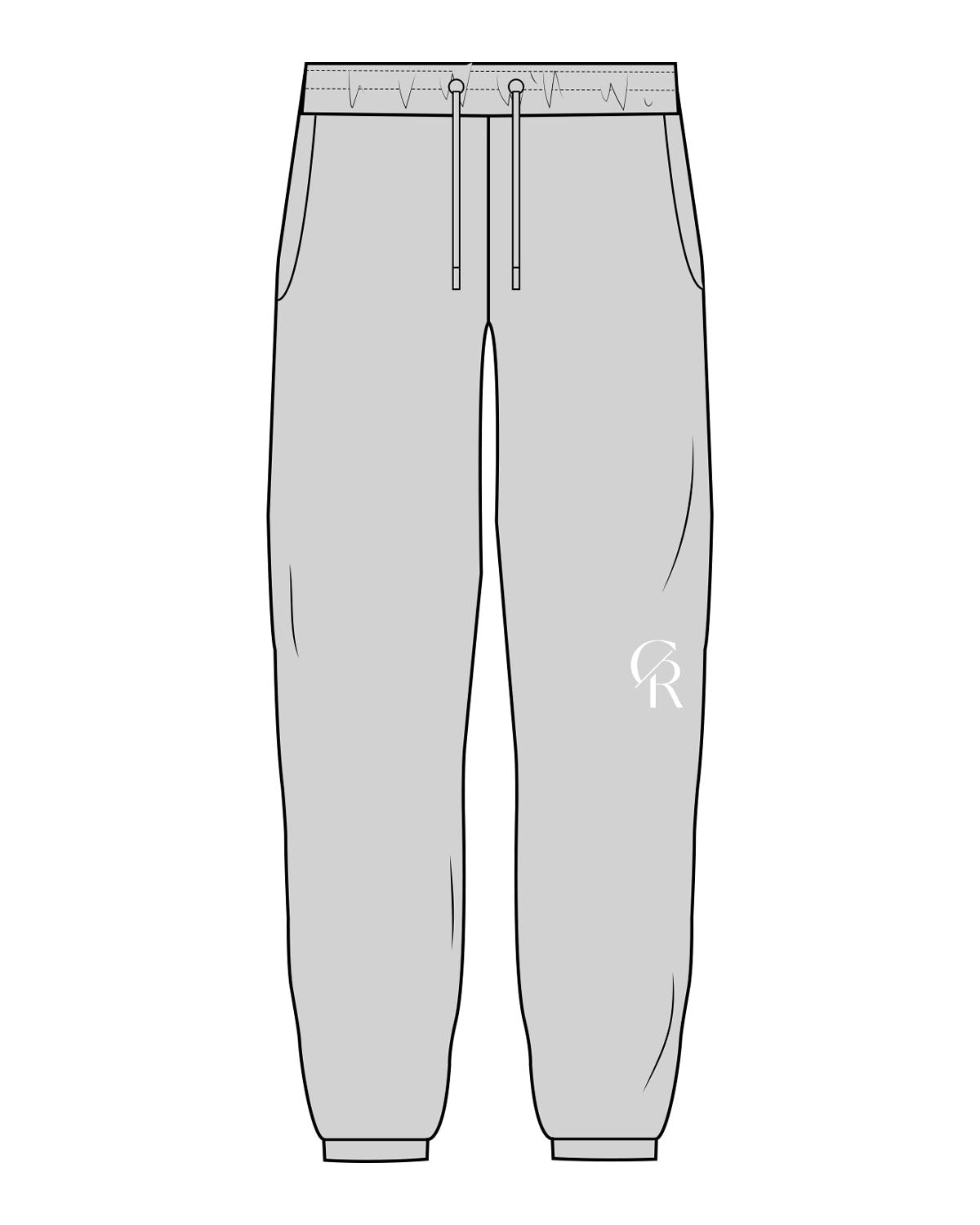 The Mens Classic Sweatpants - Heather - Core Reform - Left Leg "CR" - Printed - White