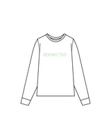 The Mens Long Sleeve - White - REKINECTED - Center Chest & Center Back Circular - Printed - Green