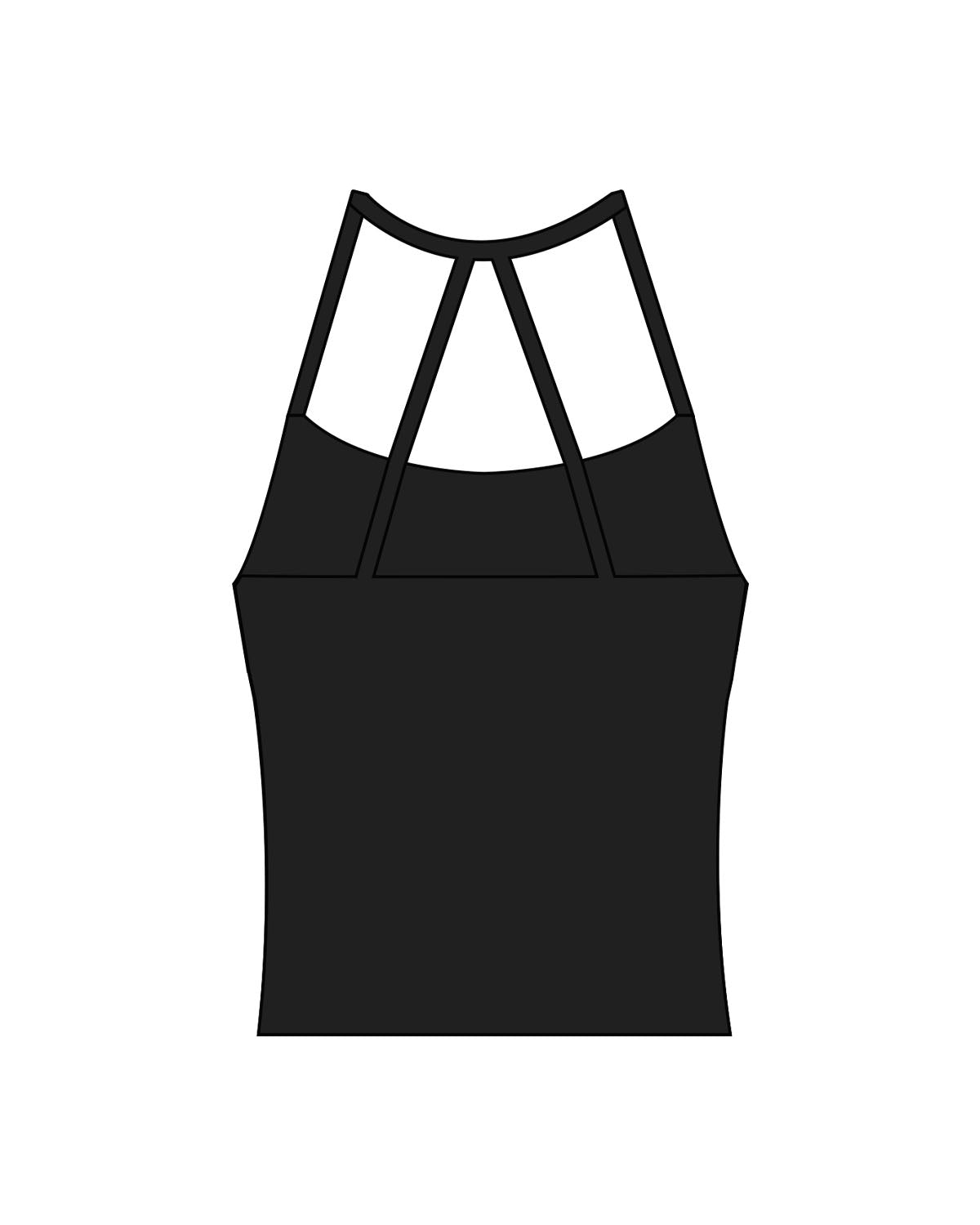 The Womens Sporty Tank - Black - enCore Pilates - Center Chest - Printed - White