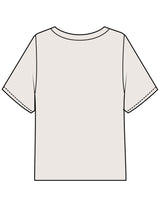 The Midweight Crop Tee - Ivory - The Stu - Left Chest - Printed - Tone on Tone