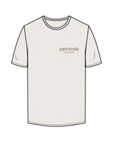 The Mens Tee - Bone - Cafe Elysa - Left Chest & Center Back - Tone on Tone