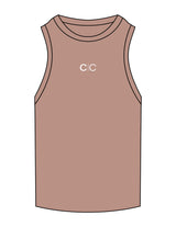 The Ribbed Full Length Tank - Clay - Core Collective - Center Chest "C|C" - Embroidered - White