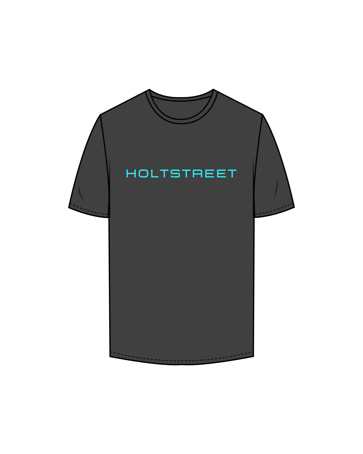 The Mens Tee - Charcoal - Holt Street - Chest - Printed - Teal