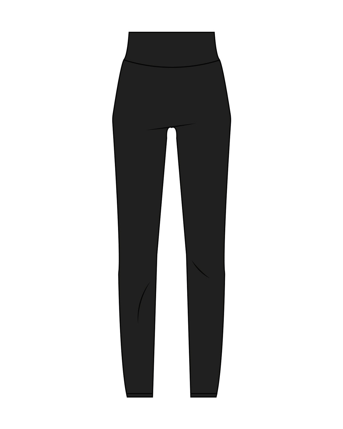 The Basic Legging - Black - D Lagree - Back Center Waist - White