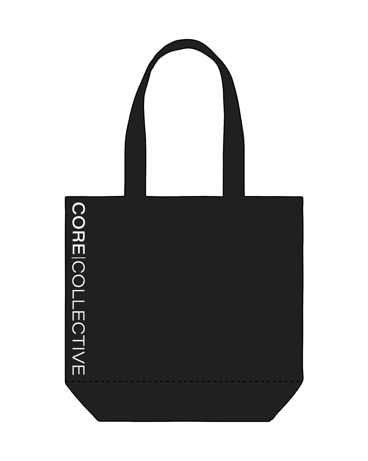 The Promo Tote Bag - Black - Core Collective - Right Side - White