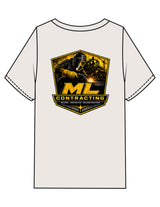 The Mens Heavyweight Tee - Washed Bone - ML Contracting LLC - Left Chest & Back Image - Printed - Full Color