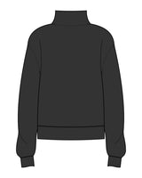 The Womens 1/4 Zip - Washed Black - Slo x Form - Left Chest Stacked - Printed - Bone