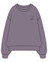 The Midweight Unisex Crewneck - Washed Plum - Neighborhood Barre - Left Chest "LOCATION" - Embroidered - Tone on Tone