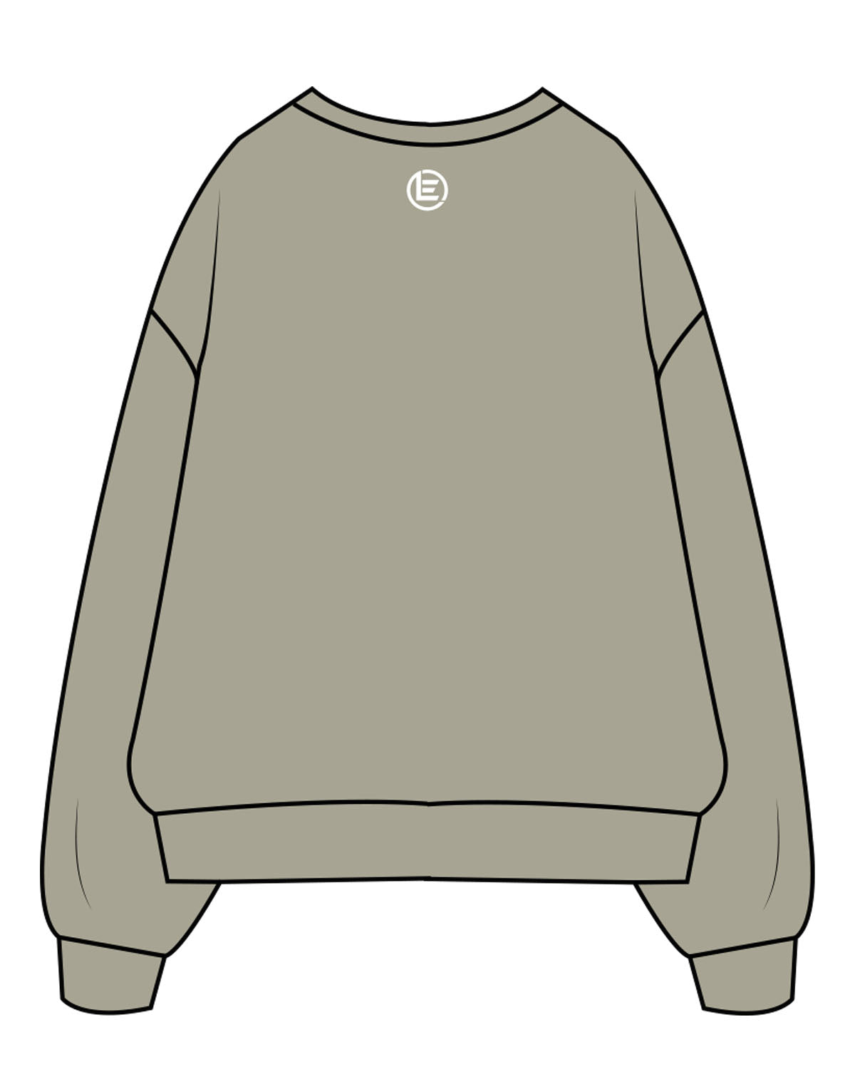 The Womens Heavy Crewneck - Eucalyptus - Evolve Lagree - Center Chest & Back Neckline - White