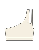 The One Shoulder Bra - Beige - BlueCarrot - Center Back - Printed - White