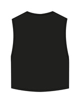 The Crop Muscle Tank - Black - Rush Cycle Studio - Center Chest Stacked - Printed - Full Color