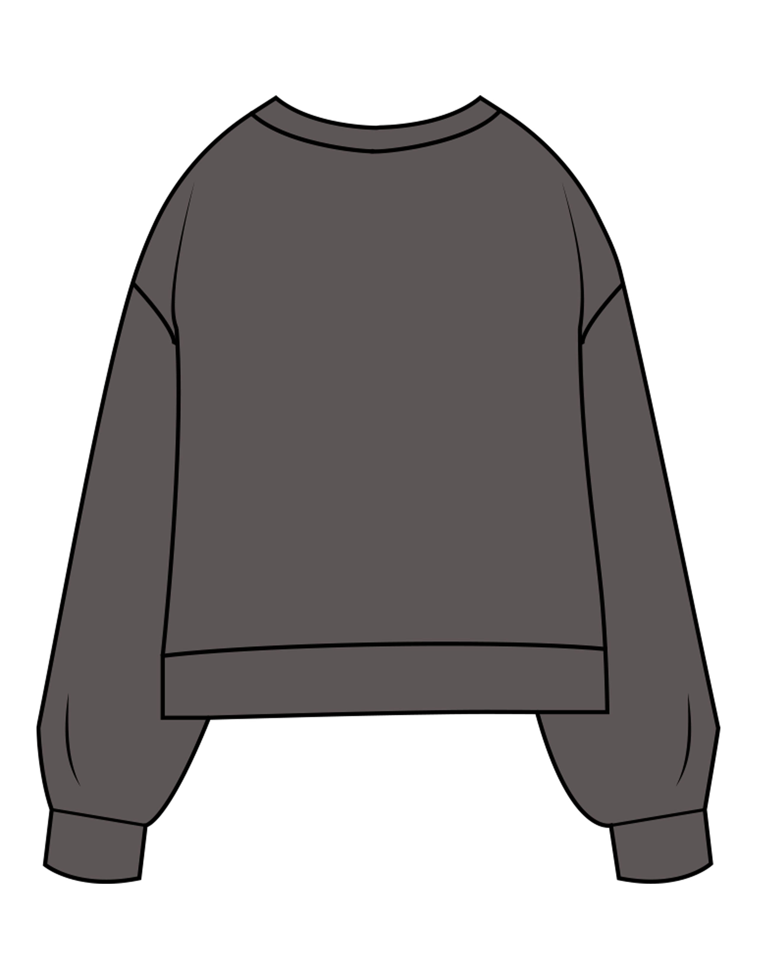 The Womens Sueded Crewneck - Gunmetal - TML - Center Chest - Printed - Light Gray