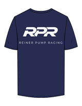 The Mens Tee - Cobalt - Reiner Pump Systems - Right Chest & Back Stacked - Printed - White