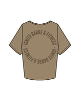 The Crop Tee - Sand - Ignite Barre & Fitness - Center Chest & Back Round - Printed - Tone on Tone