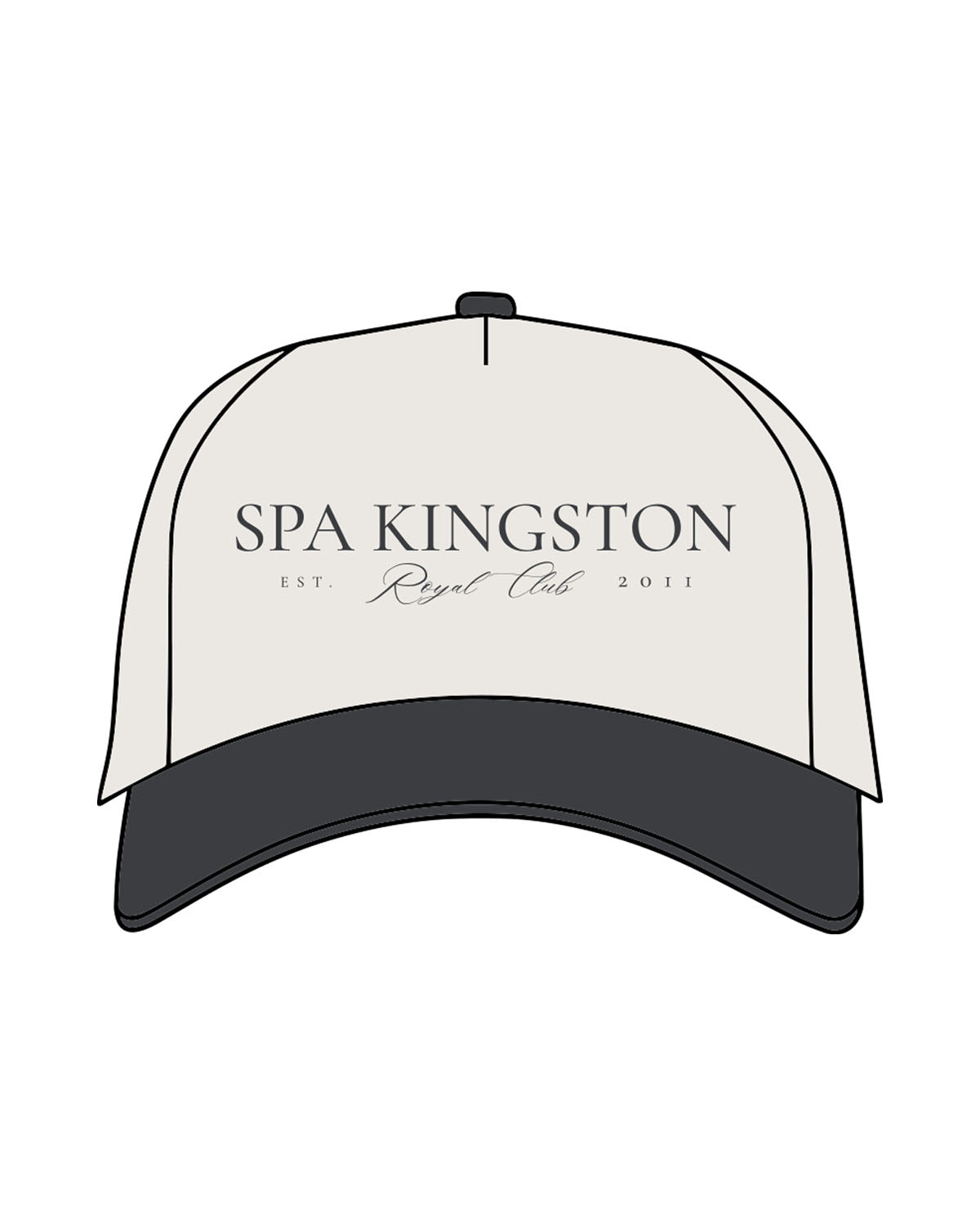 The Canvas Cap - Natural / Coal - Spa Kingston - Center Crown Stacked & Back Panel - Embroidered - Coal