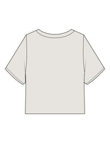 The Heavyweight Crop Tee - Washed Bone - Erabelle - Center Chest Stacked - Printed - Full Color