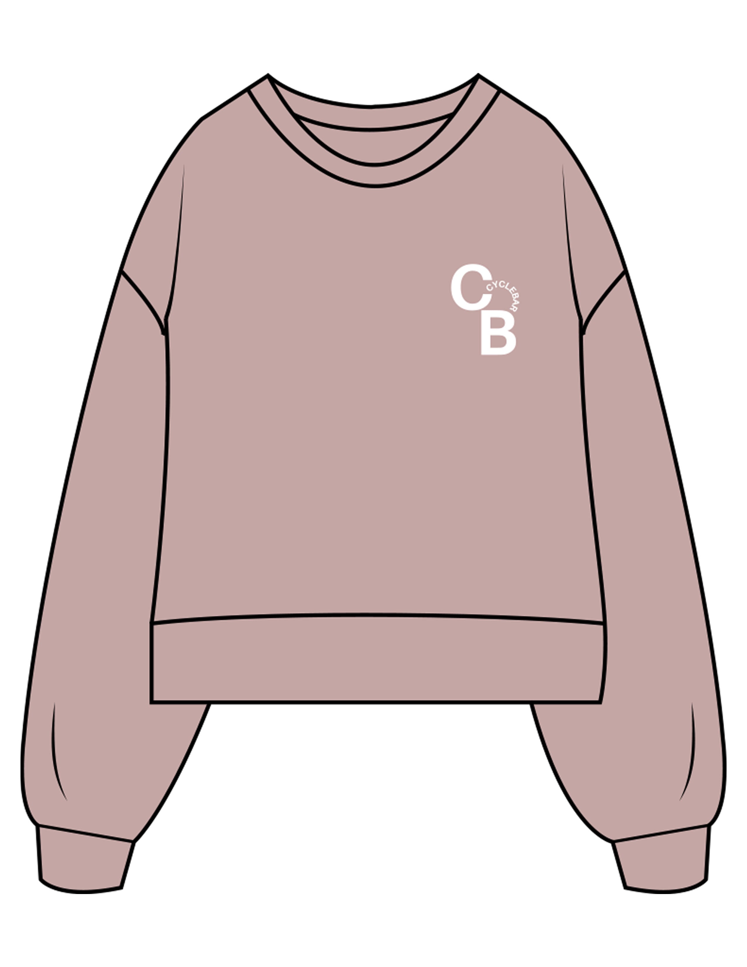 The Womens Heavyweight Crop - Mauve - Pineda Fitness LLC - Left Chest - Printed - White