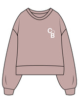 The Womens Heavyweight Crop - Mauve - Pineda Fitness LLC - Left Chest - Printed - White