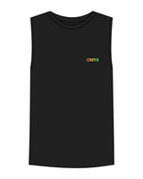 The Mens Tank - Black - Onyx Fit - Left Chest & Center Back Stacked  - Full Color / Black