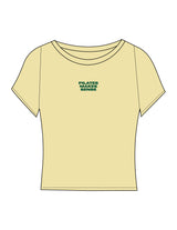 The Sporty Crop Short Sleeve - Yellow - Sense Pilates - Center Chest Stacked - Printed - Green