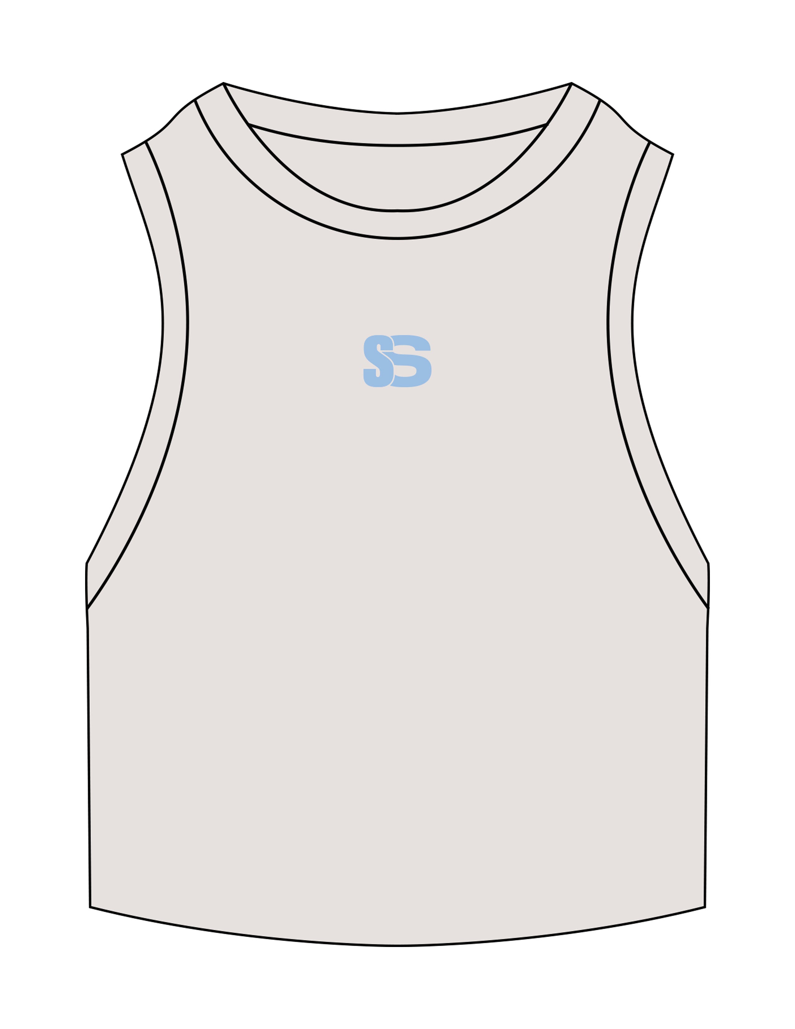 The Ribbed Crop Tank - Bone - Sweatshack - Center Chest - EMB - Blue