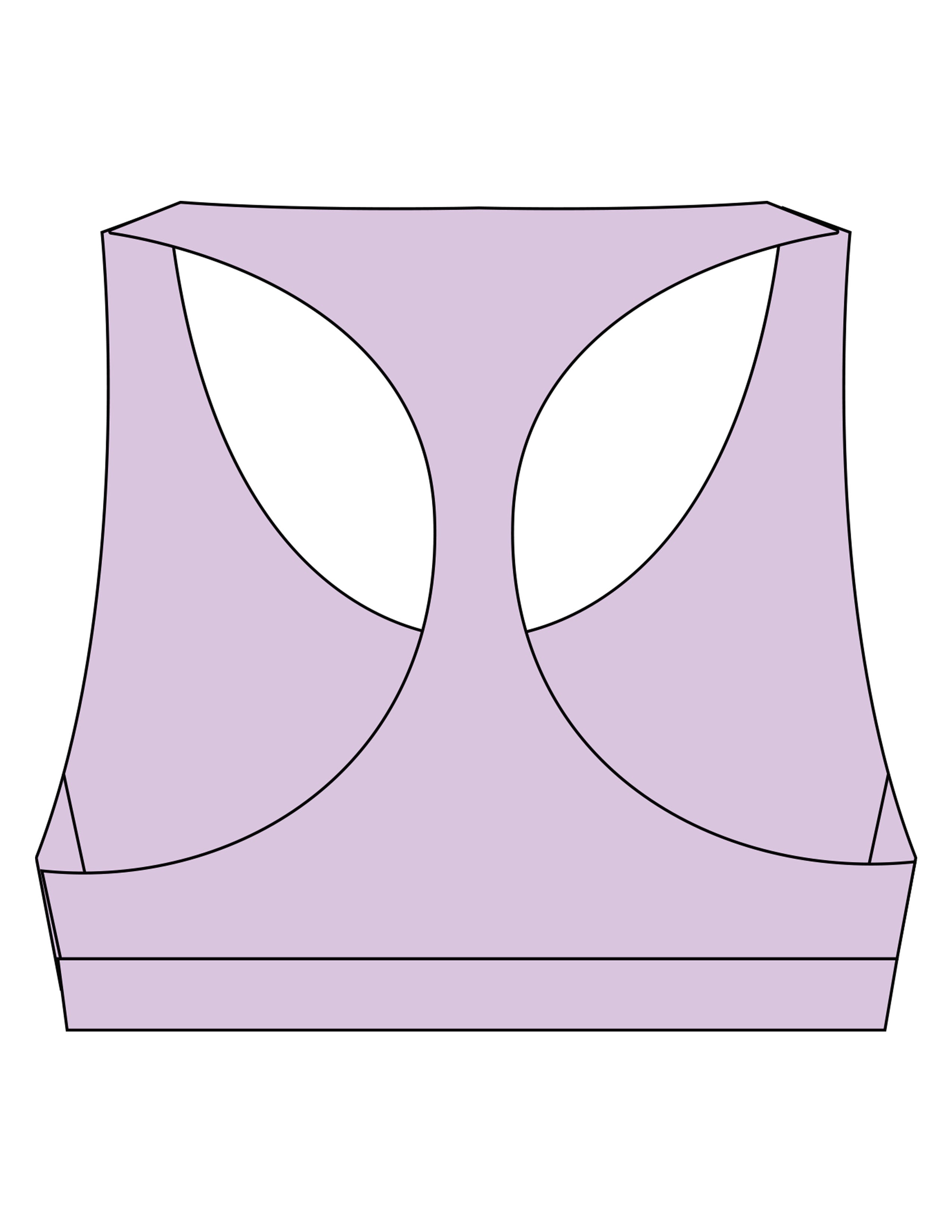The Racer Bra - Lavender - The Whole You Wellness - Center Chest - Printed - Full Color