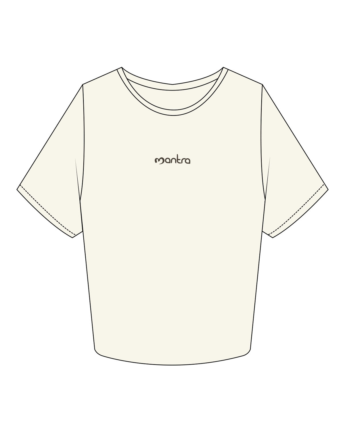 The Crop Tee - Off White - Mantra - Center Chest - Printed - Brown