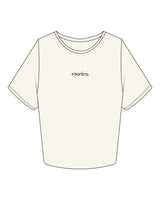The Crop Tee - Off White - Mantra - Center Chest - Printed - Brown