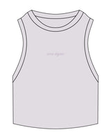 The Ribbed Crop Tank - Orchid - Viva Lagree - Center Chest Script - Embroidered - Tone on Tone